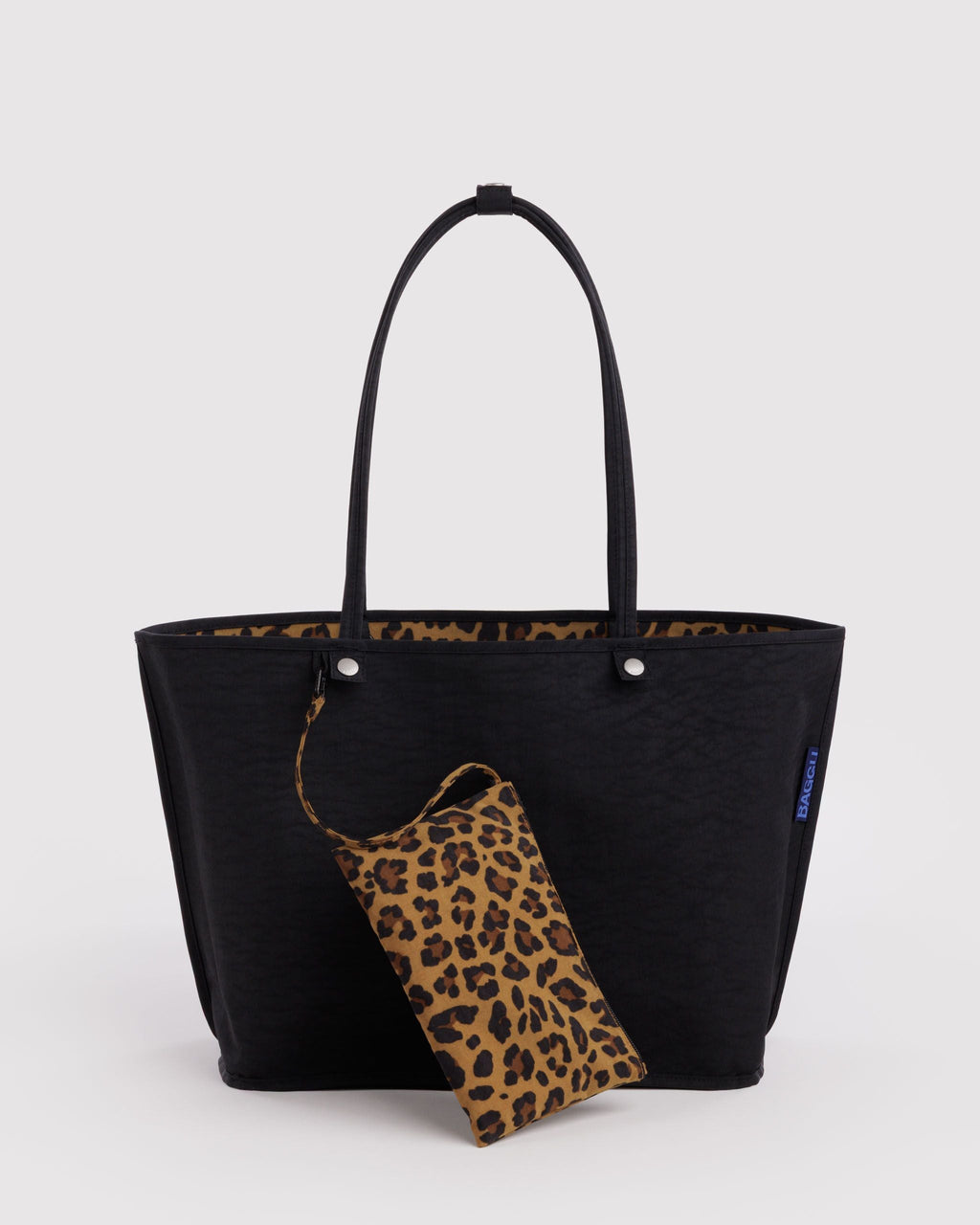 Flexible Daily Tote - Large Nylon Reversible Tote in Leopard Mix