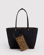 Flexible Daily Tote - Large Nylon Reversible Tote in Leopard Mix