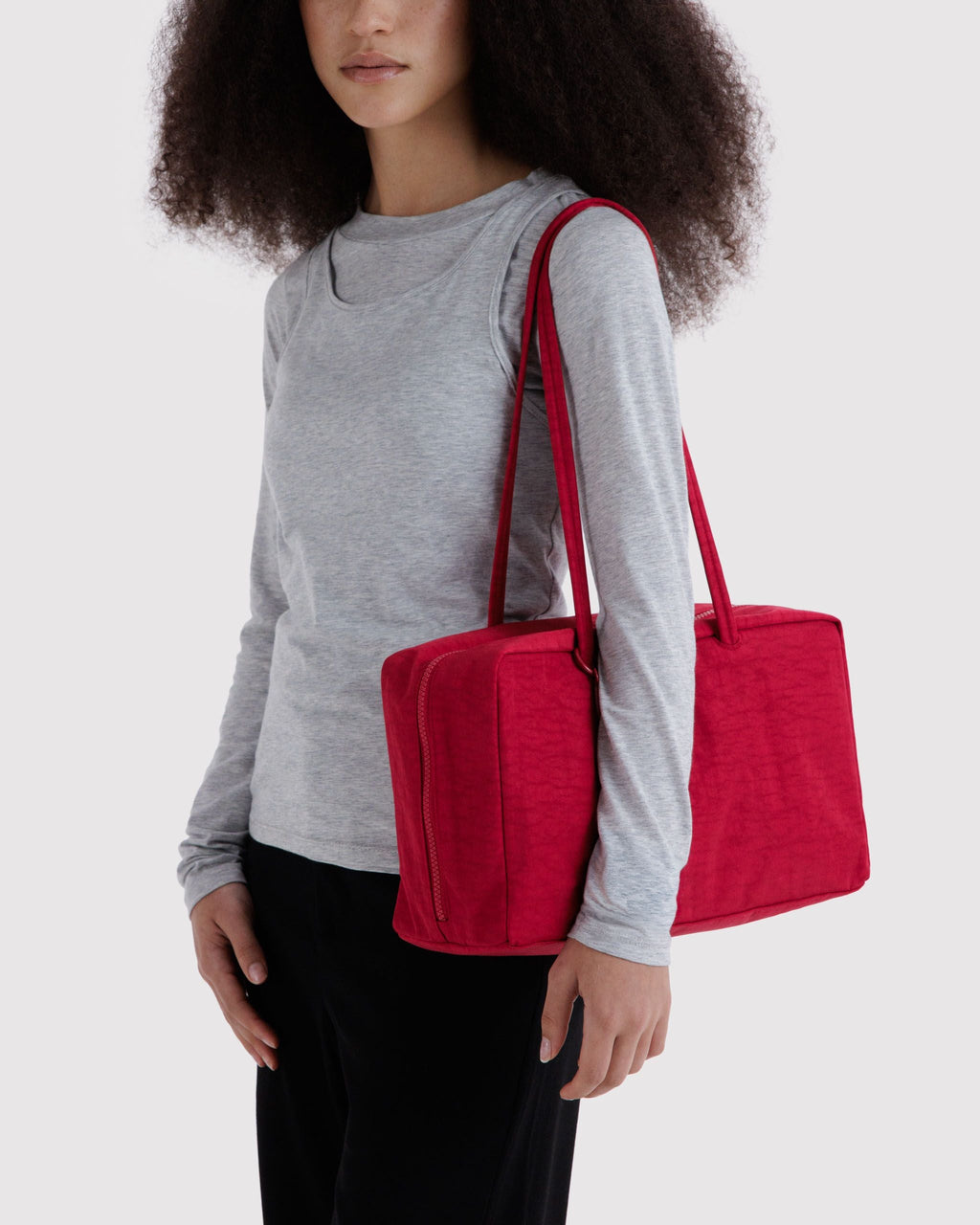 Easy Day to Night Carry - Medium Nylon Bowler Bag in Cherry