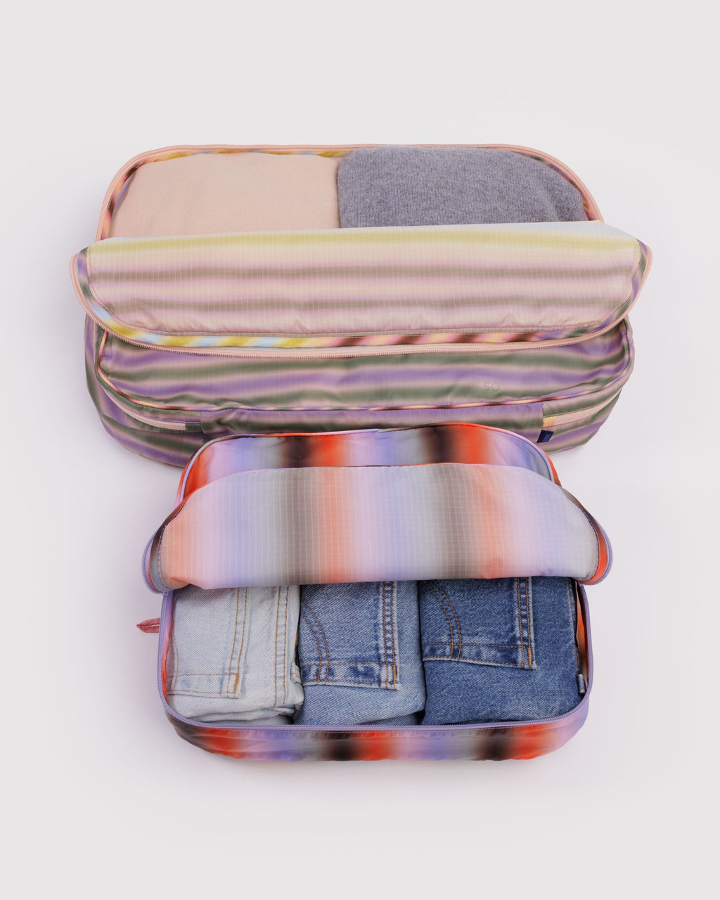 Large Packing Cube Set in Gradient Stripes - Easy Style