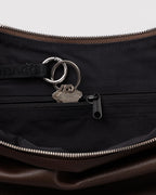 Medium Recycled Leather Flat Crescent in Brown - Easy Style
